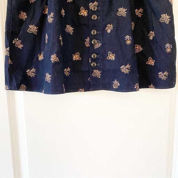 MADEWELL Navy Floral Corduroy Elastic Waist Mini Skirt NWT - Picture 2 of 8
